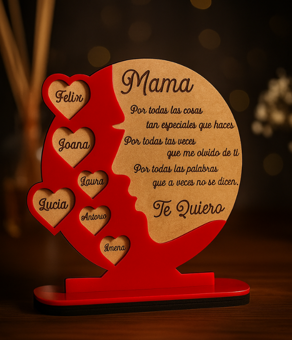 Adorno Silueta Mamá Personalizado con Nombres