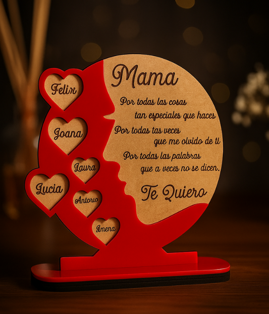 Adorno Silueta Mamá Personalizado con Nombres