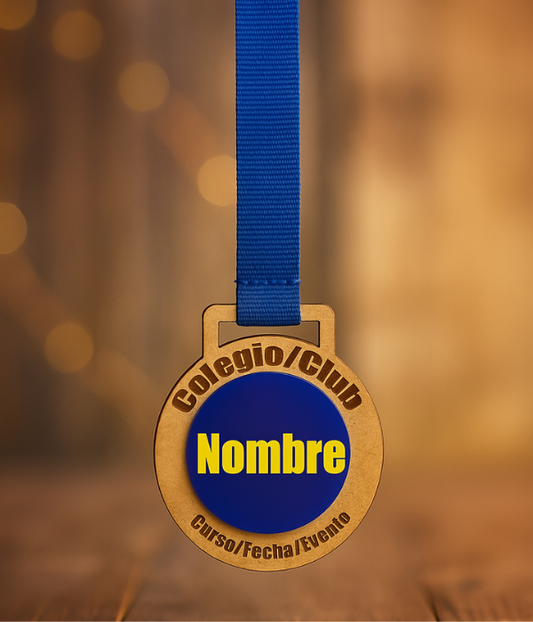 Medalla de Graduación Personalizada de Madera y Metacrilato