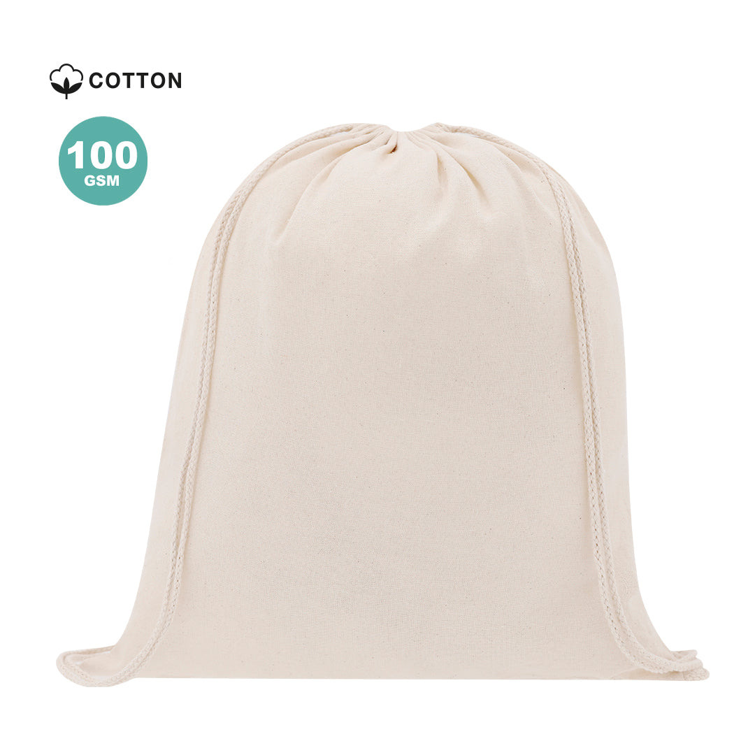 Mochila de cuerdas nature algodón 100g/m² vista trasera