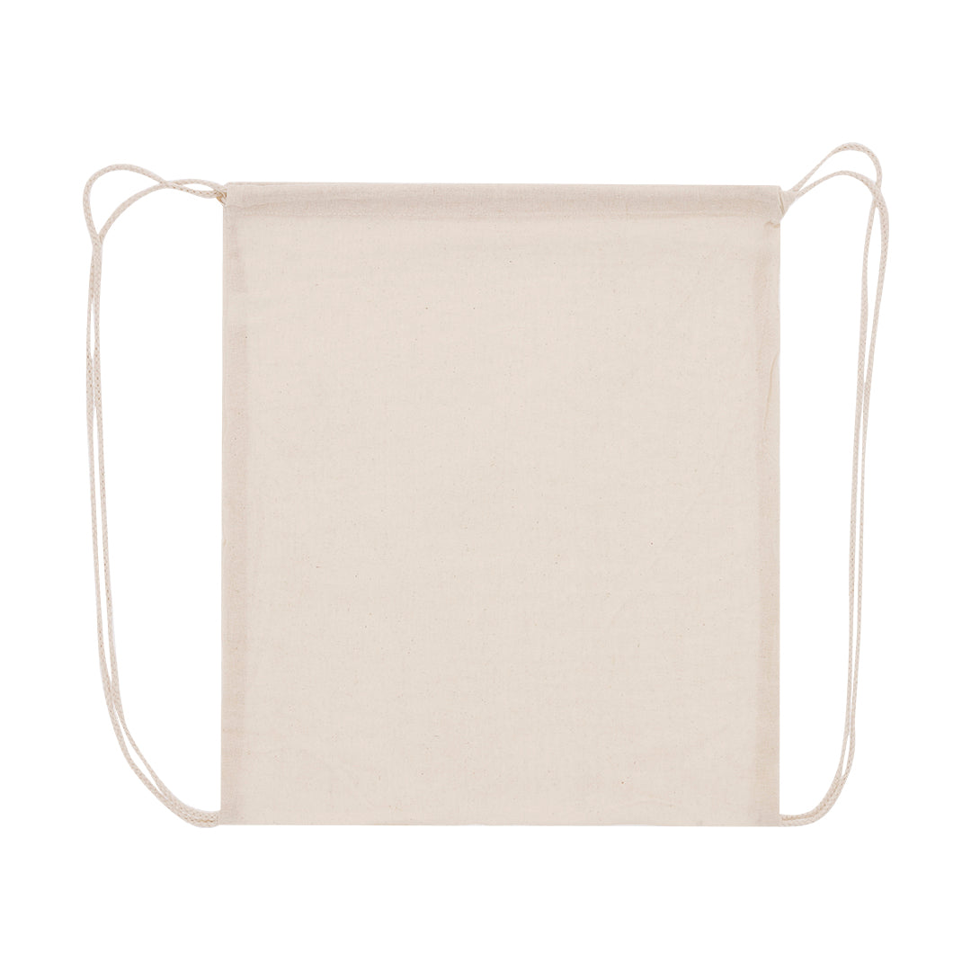 Mochila de cuerdas nature algodón 100g/m² vista frontal