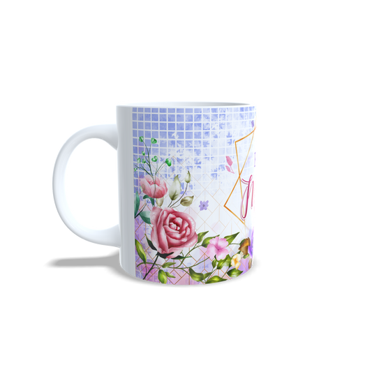 Taza personalizada Feliz Día Mamá vista lateral izquierda