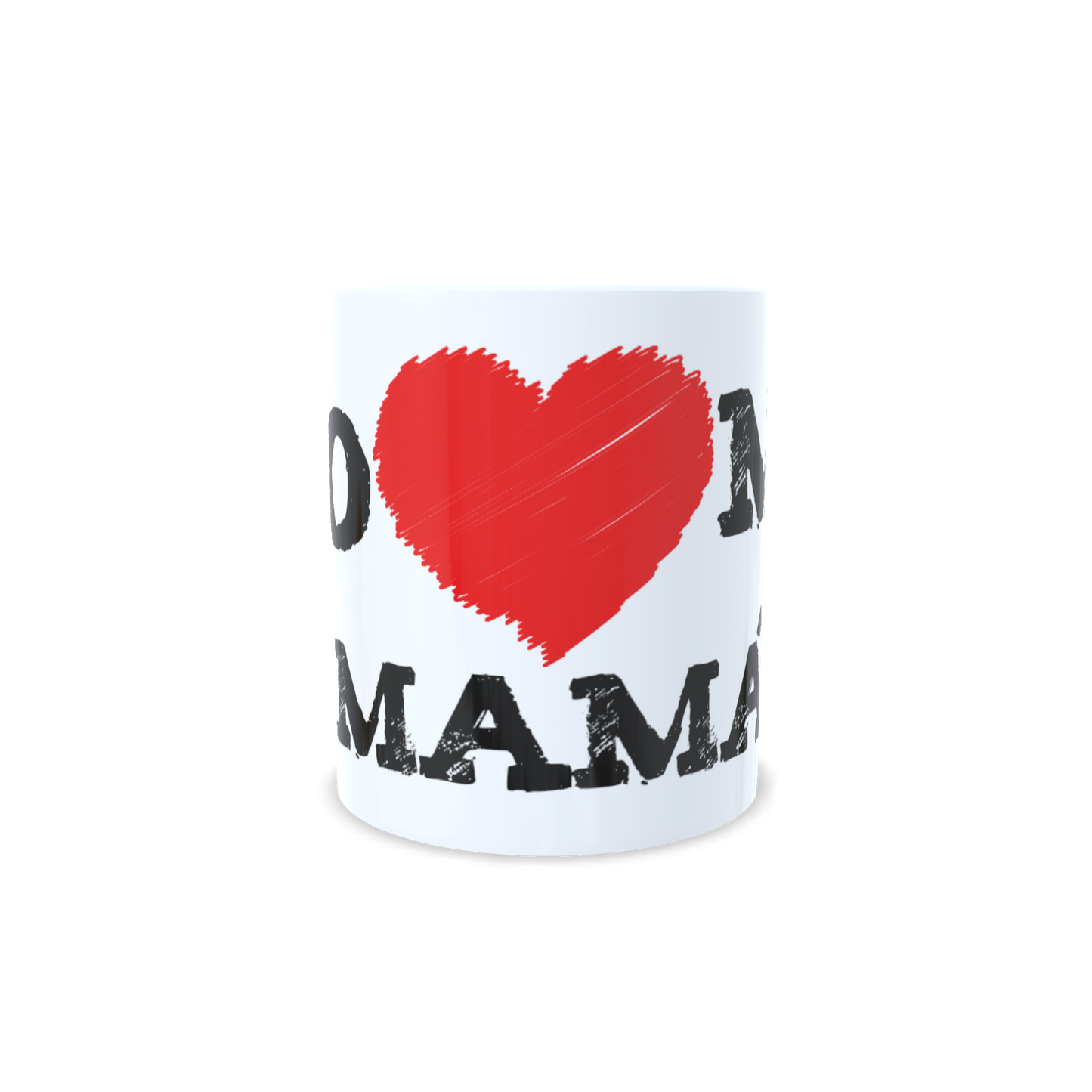 Taza personalizada Yo amo mi mamá vista frontal