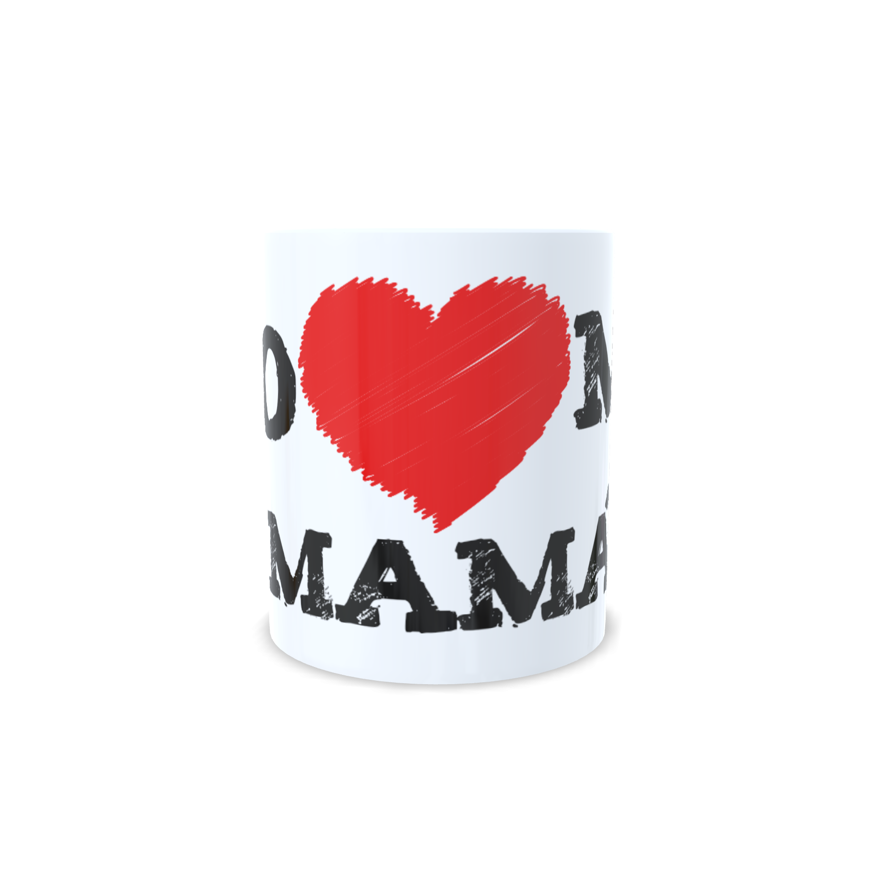 Taza personalizada Yo amo mi mamá vista frontal