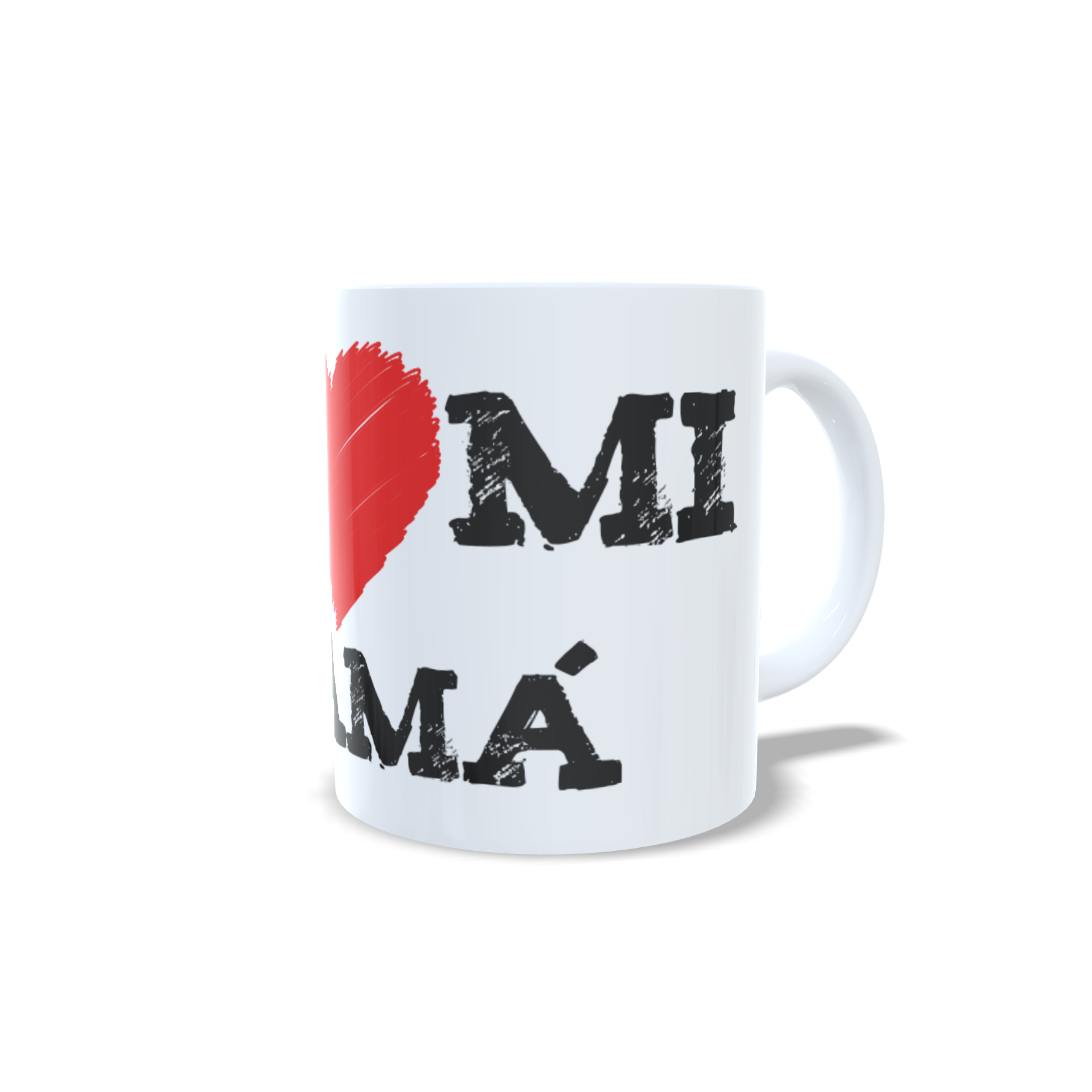 Taza personalizada Yo amo mi mamá vista lateral izquierda