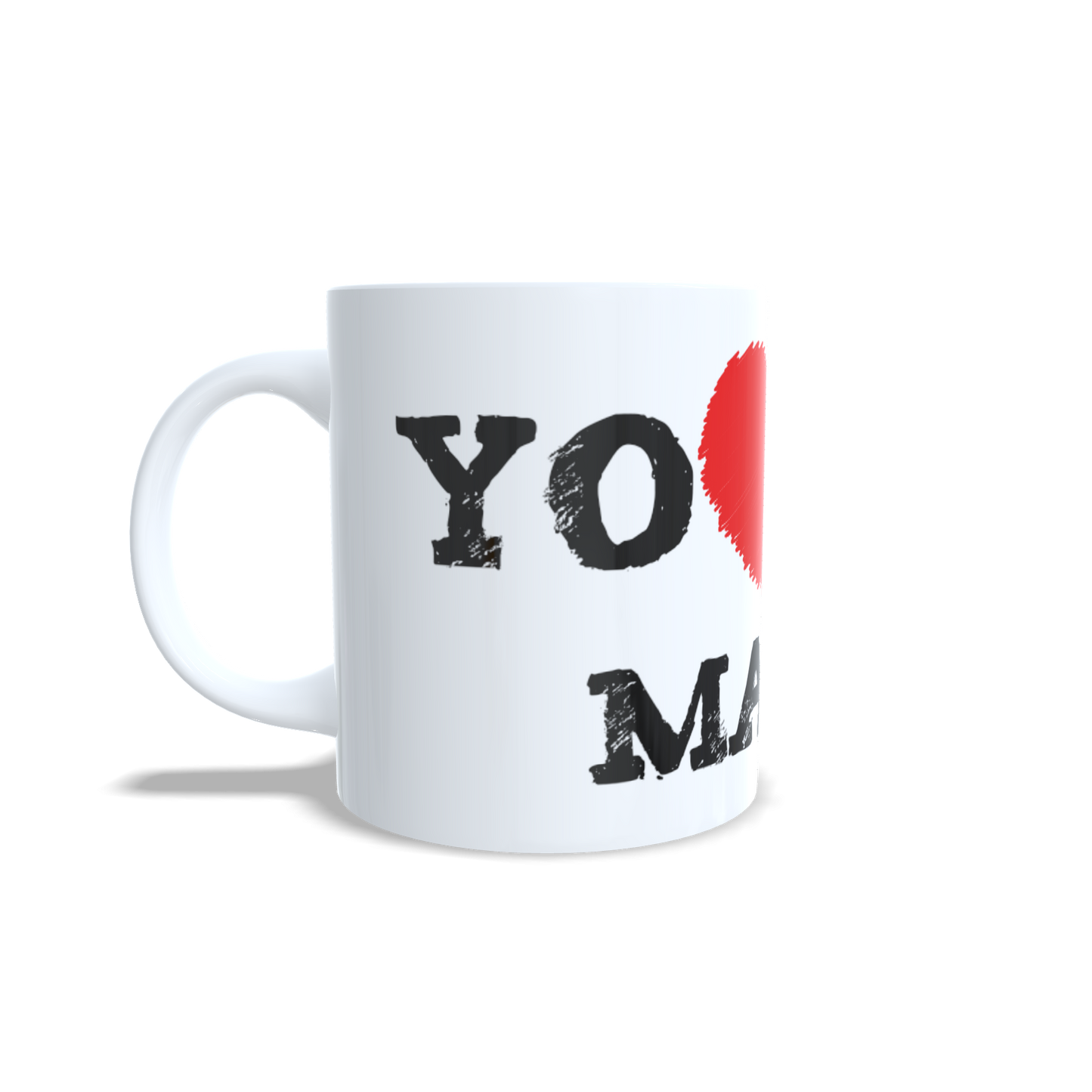 Taza personalizada Yo amo mi mamá vista lateral derecha