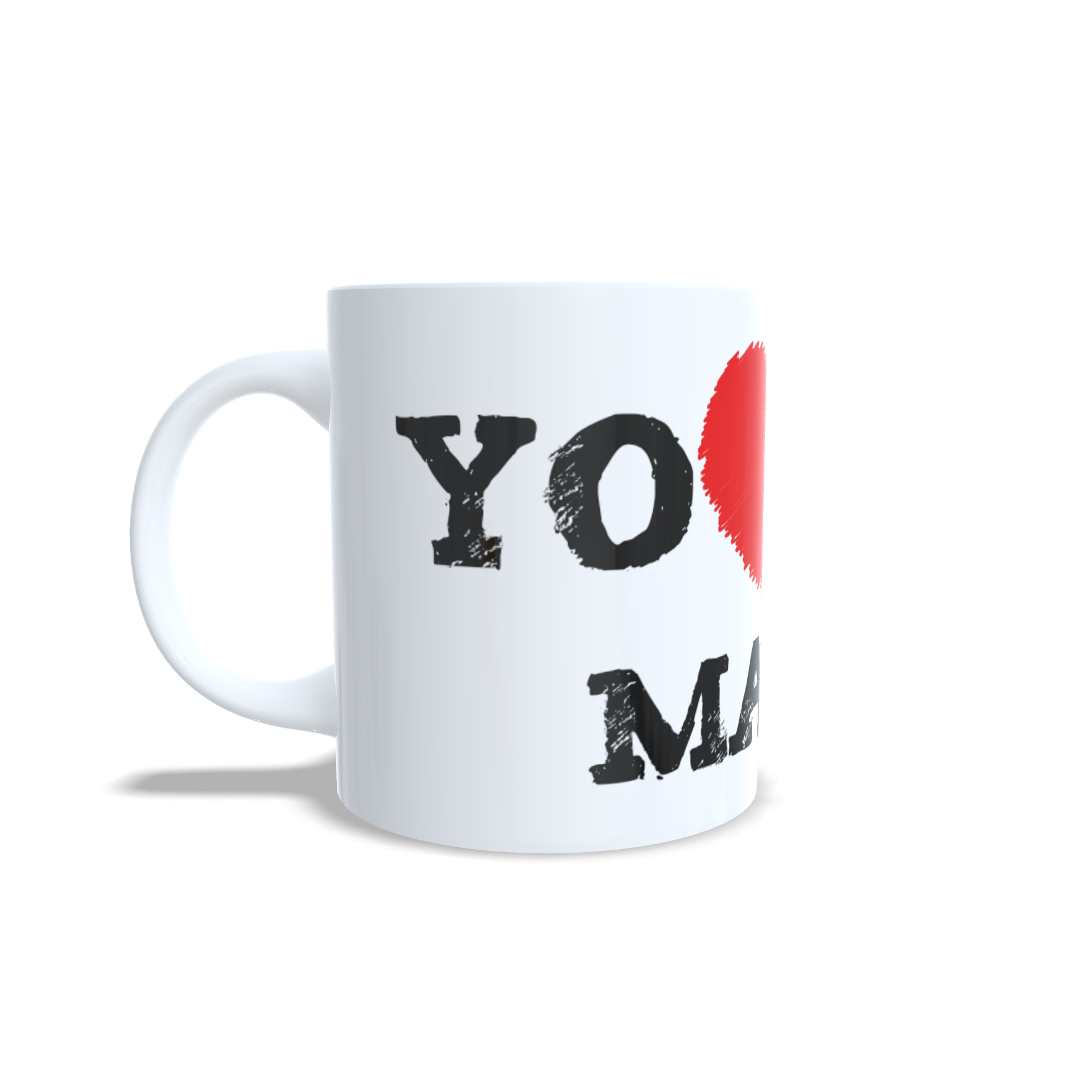 Taza personalizada Yo amo mi mamá vista lateral derecha