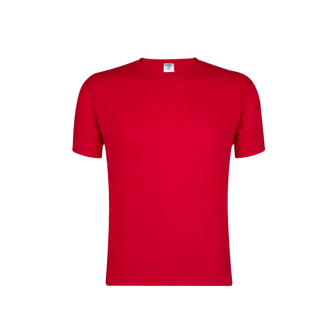 Camiseta adulto roja 100% algodón 180g/m² vista frontal