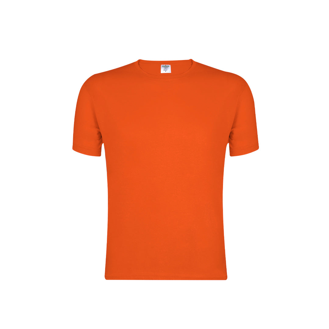 Camiseta adulto naranja 100% algodón 180g/m² vista frontal