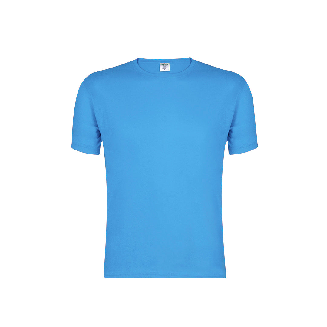 Camiseta adulto azul cielo 100% algodón 180g/m² vista frontal