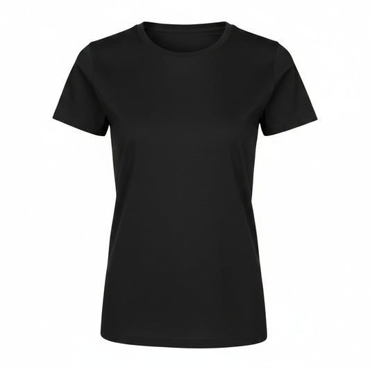 Camiseta mujer negra 100% algodón 180g/m² vista frontal