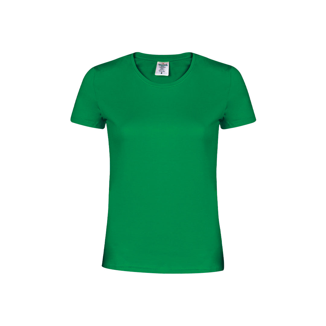 Camiseta mujer verde 100% algodón 180g/m² vista frontal