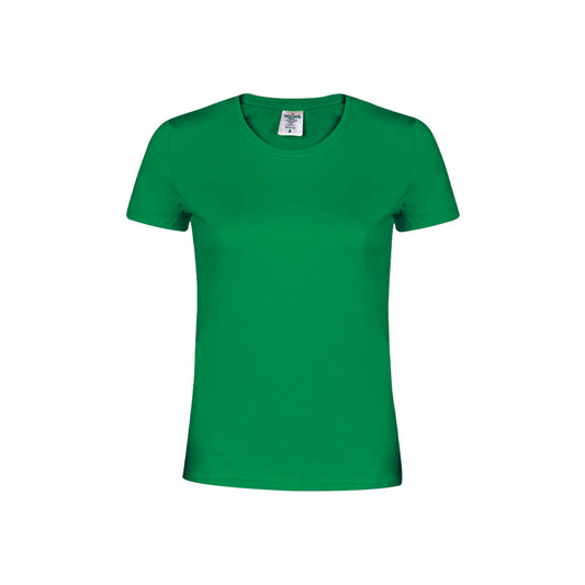 Camiseta mujer verde 100% algodón 180g/m² vista frontal
