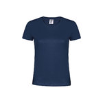 Camiseta Mujer Azul Marino 100% Algodón 180g/m²