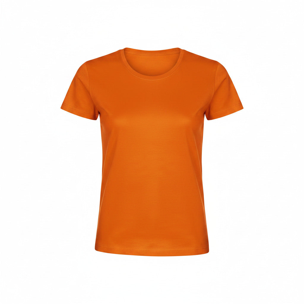 Camiseta mujer naranja 100% algodón 180g/m² vista frontal