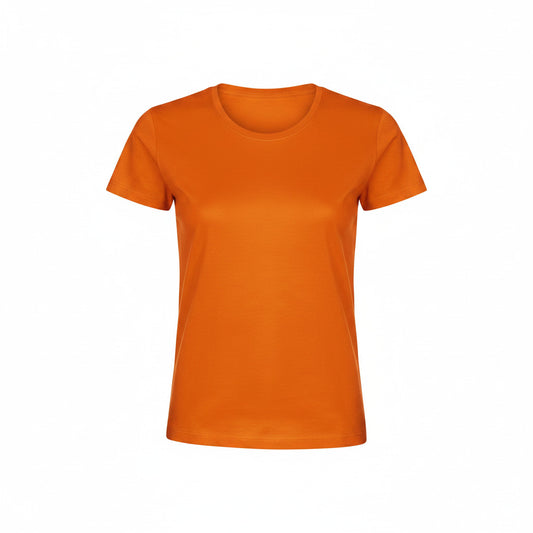 Camiseta mujer naranja 100% algodón 180g/m² vista frontal