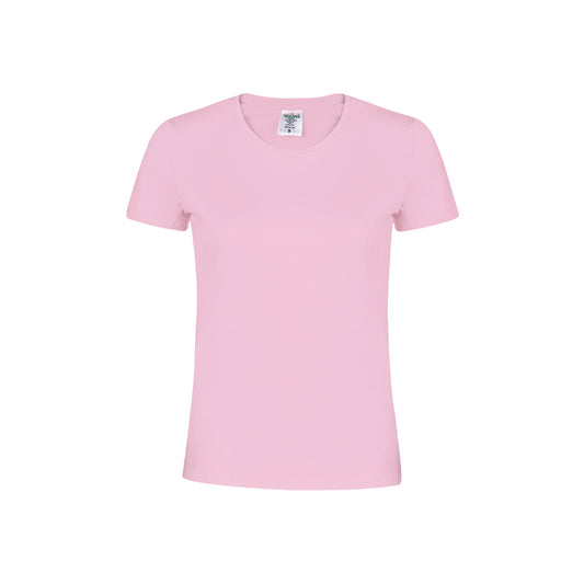 Camiseta mujer rosa 100% algodón 180g/m² vista frontal
