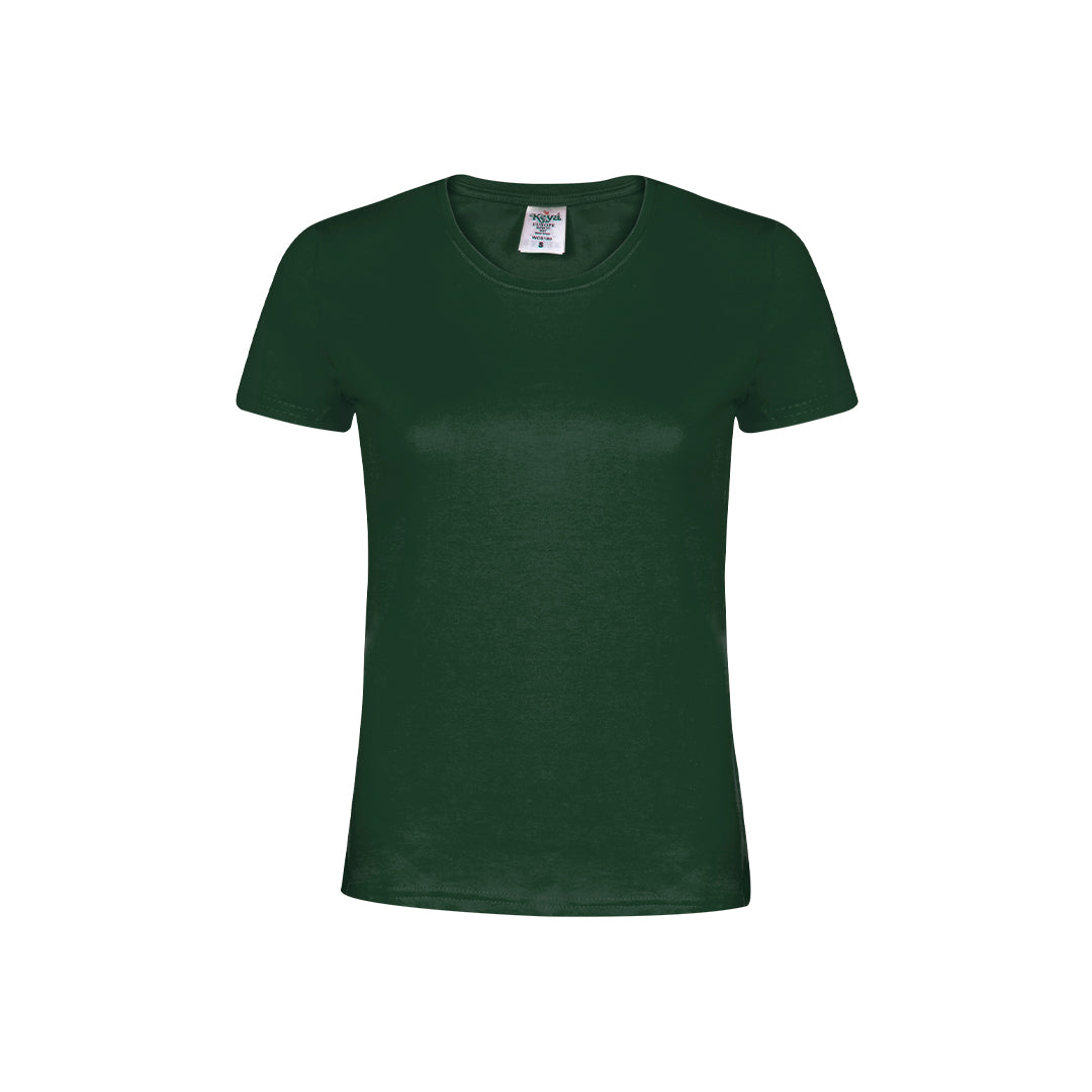 Camiseta mujer verde botella 100% algodón 180g/m² vista frontal
