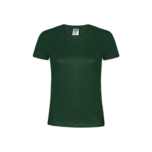 Camiseta mujer verde botella 100% algodón 180g/m² vista frontal
