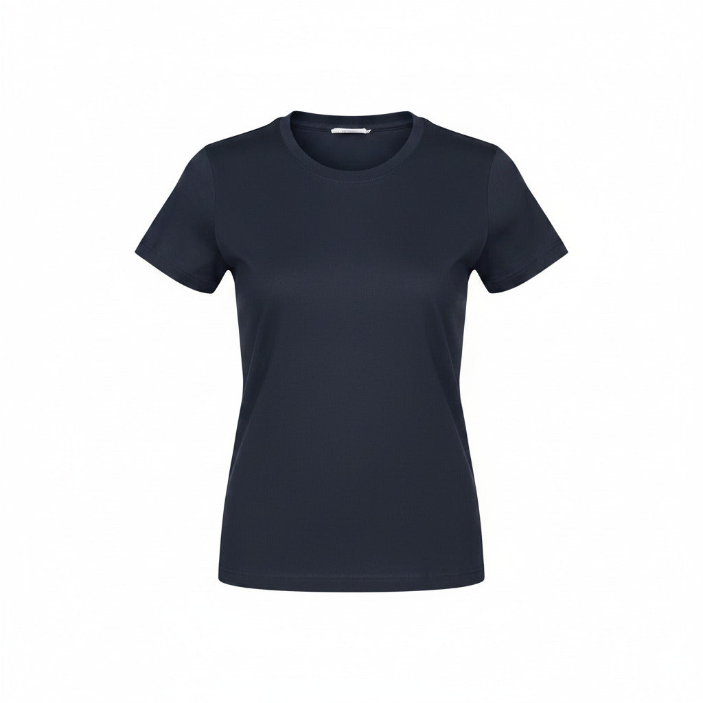 Camiseta mujer azul marino oscuro 100% algodón 180g/m² vista frontal