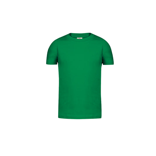 Camiseta niños unisex verde 100% algodón 150g/m² vista frontal