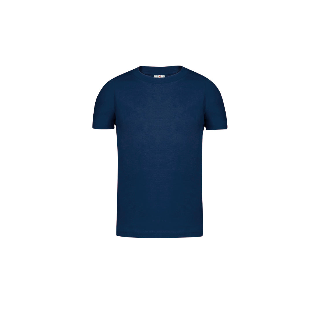 Camiseta niños unisex azul marino 100% algodón 150g/m² vista frontal
