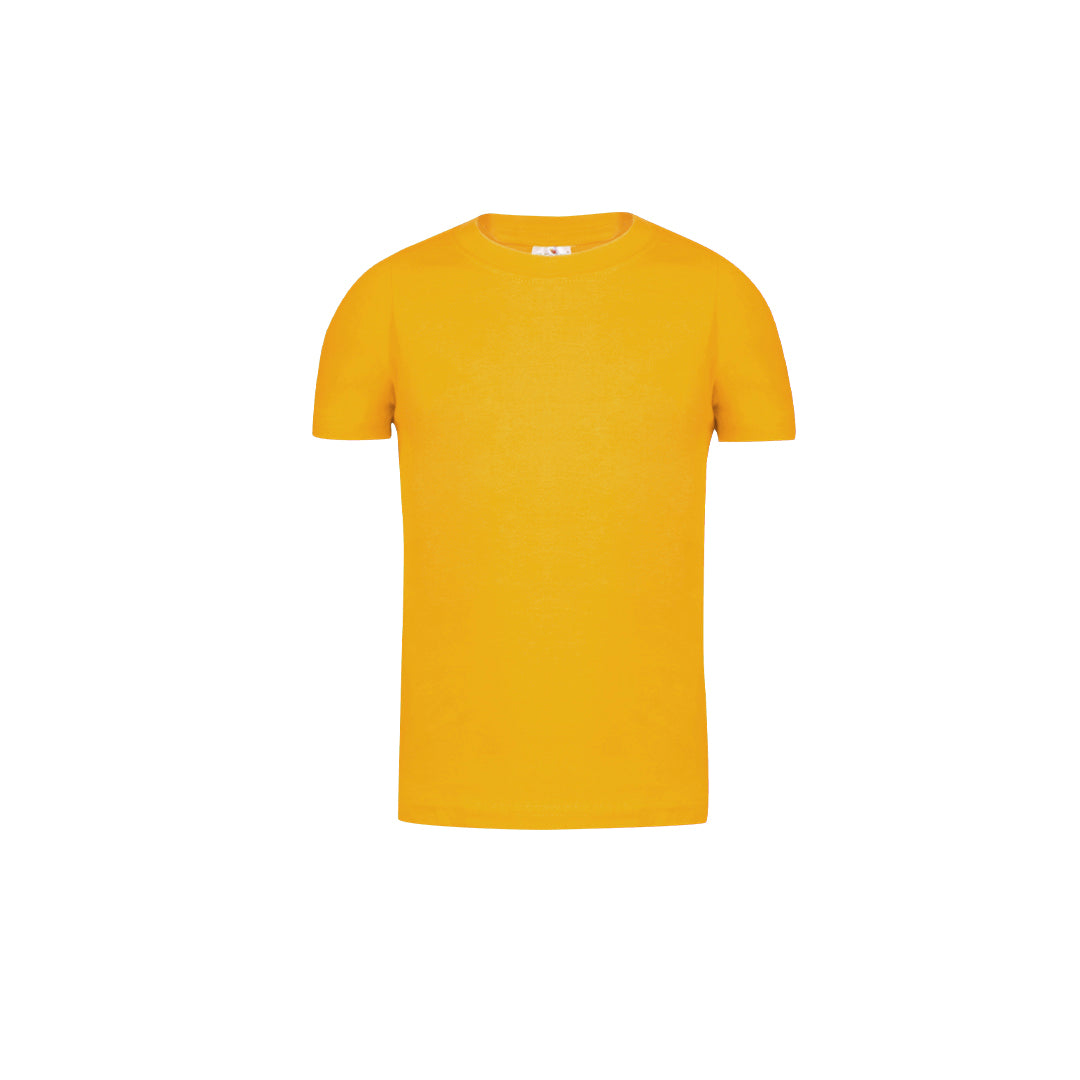 Camiseta niños unisex dorada 100% algodón 150g/m² vista frontal