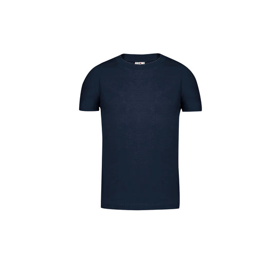 Camiseta niños unisex azul marino oscuro 100% algodón 150g/m² vista frontal