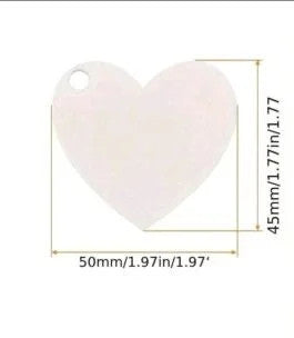 Llavero corazón de metacrilato - medidas 50x45mm