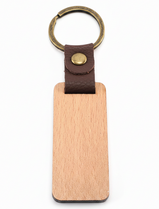 Llavero de Madera de Haya Grabado Láser Personalizado